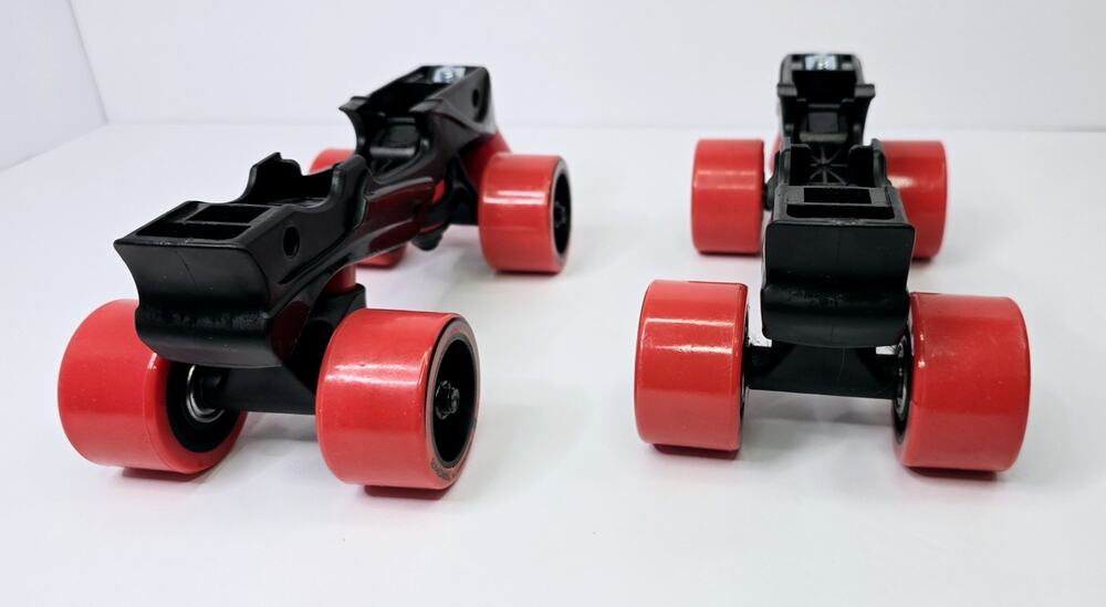 Roller Derby Roller Skate Replacement Truck Plate Wheels Red Black - used.